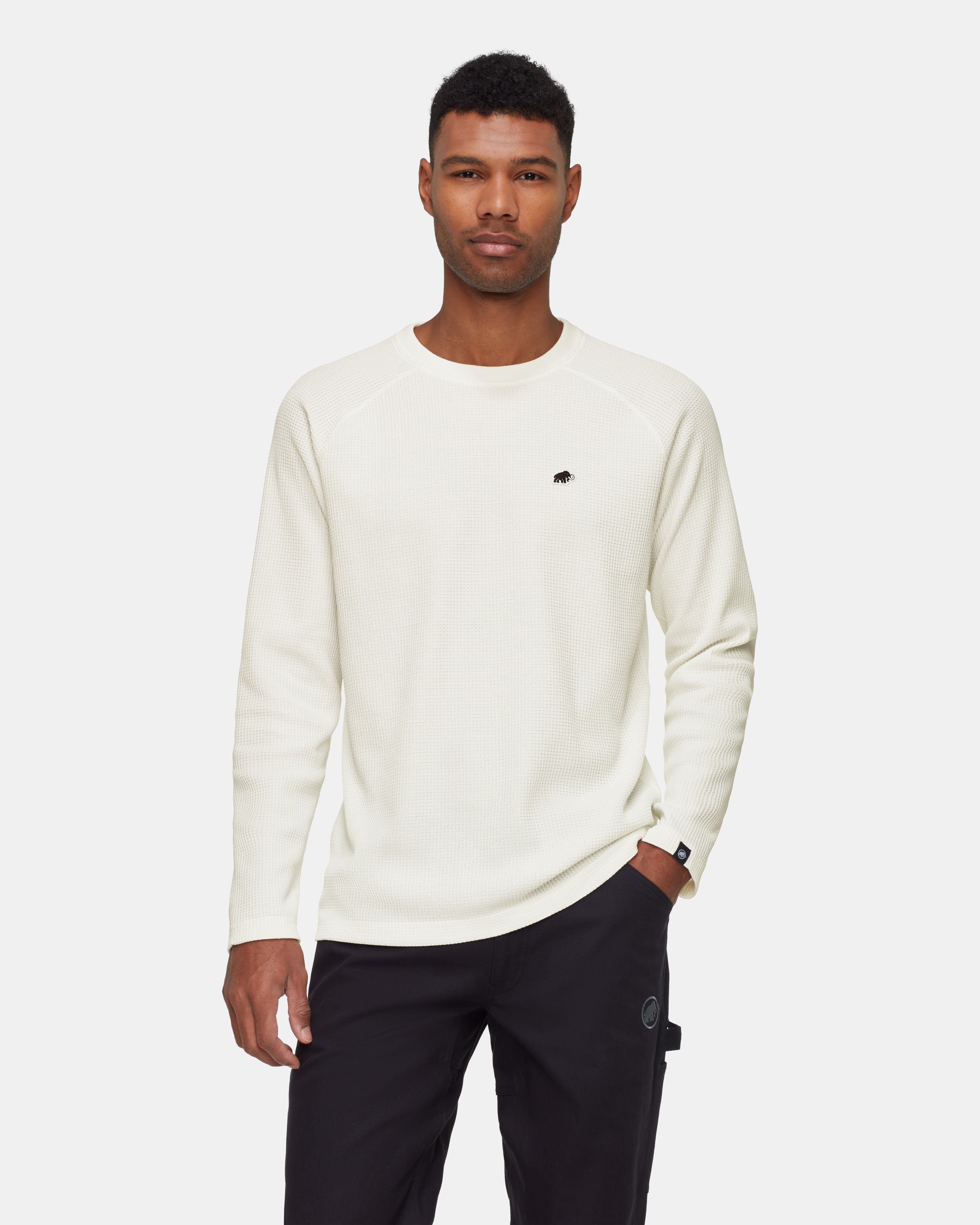 Mammut Waffle Longsleeve, off white - Off white - Model front view