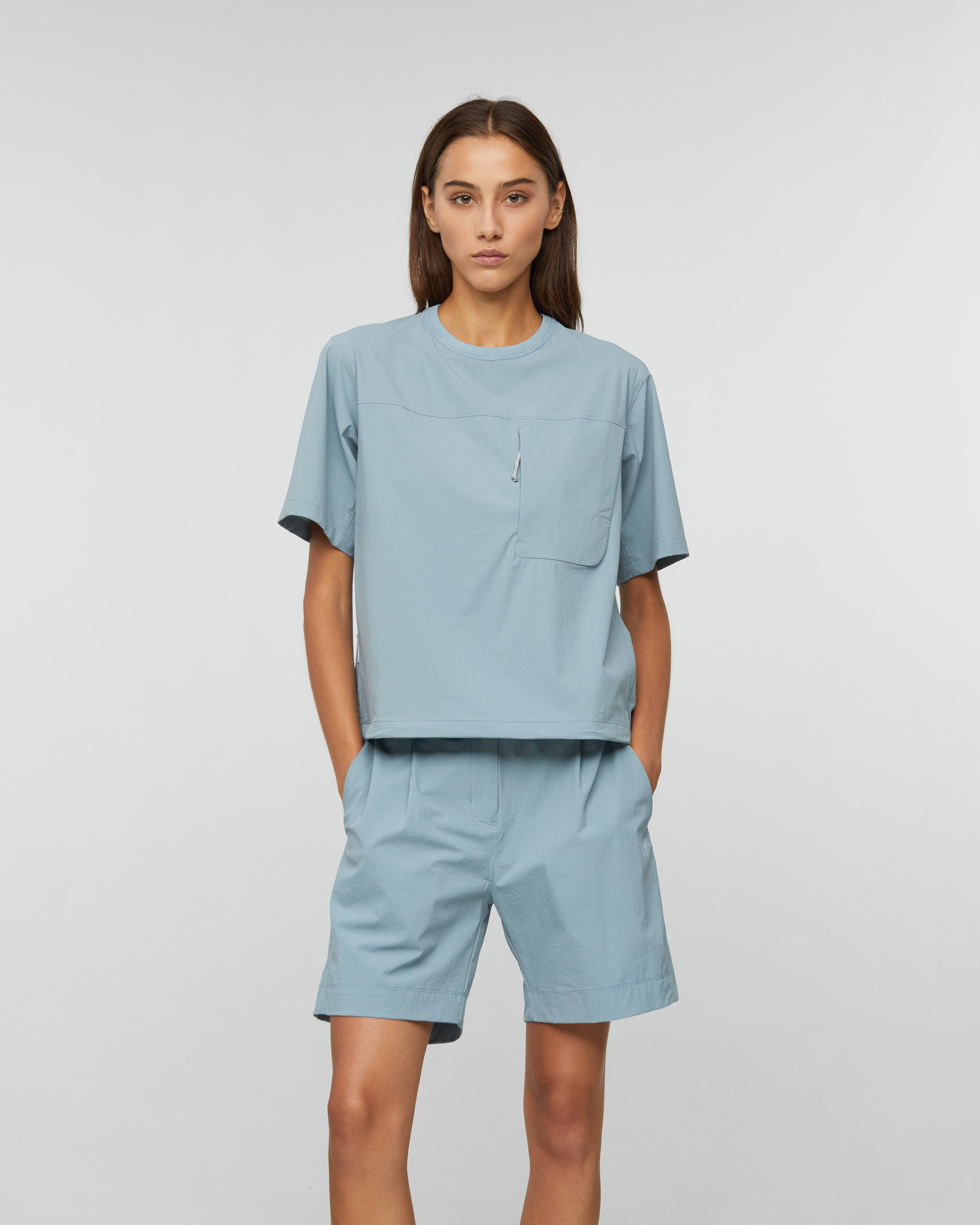 Mammut Valley Airdot T-Shirt Women, creas blue - Creas blue - Model front view