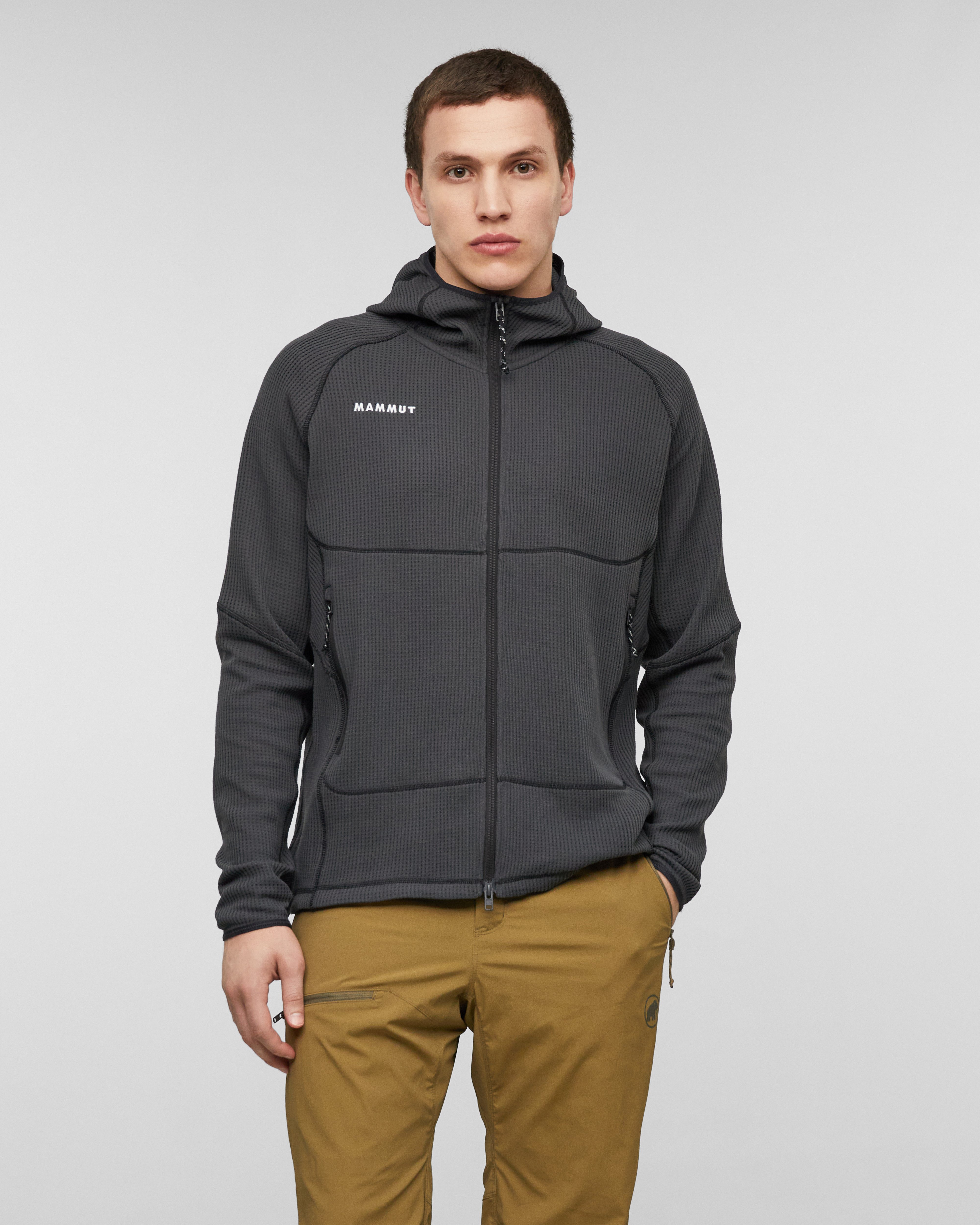 Mammut Valley Powerdry ML Hooded Jacket Men, creas black - Creas black - Model front view