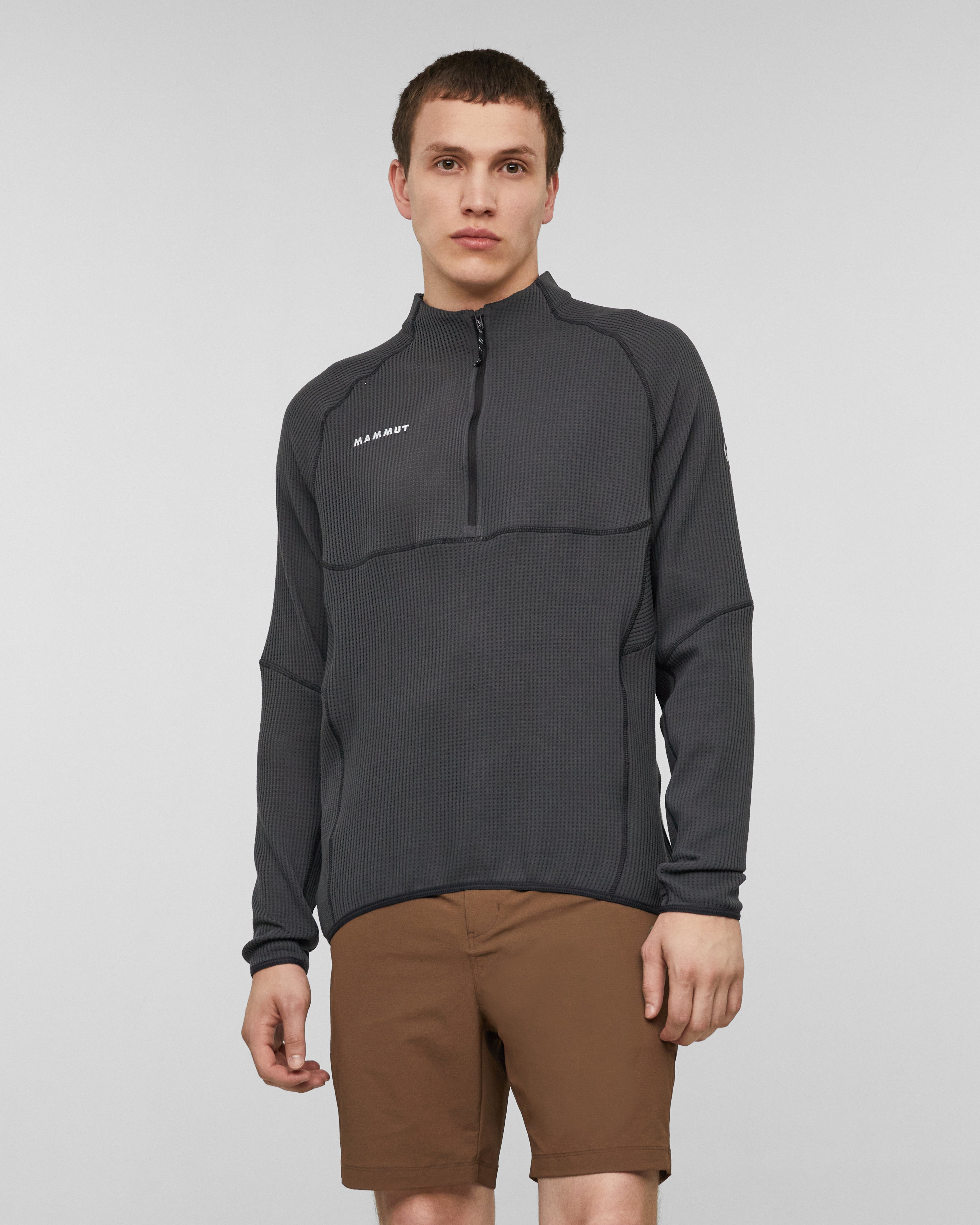 Mammut Valley Powerdry ML Half Zip Pull Men, creas black - Creas black - Model front view