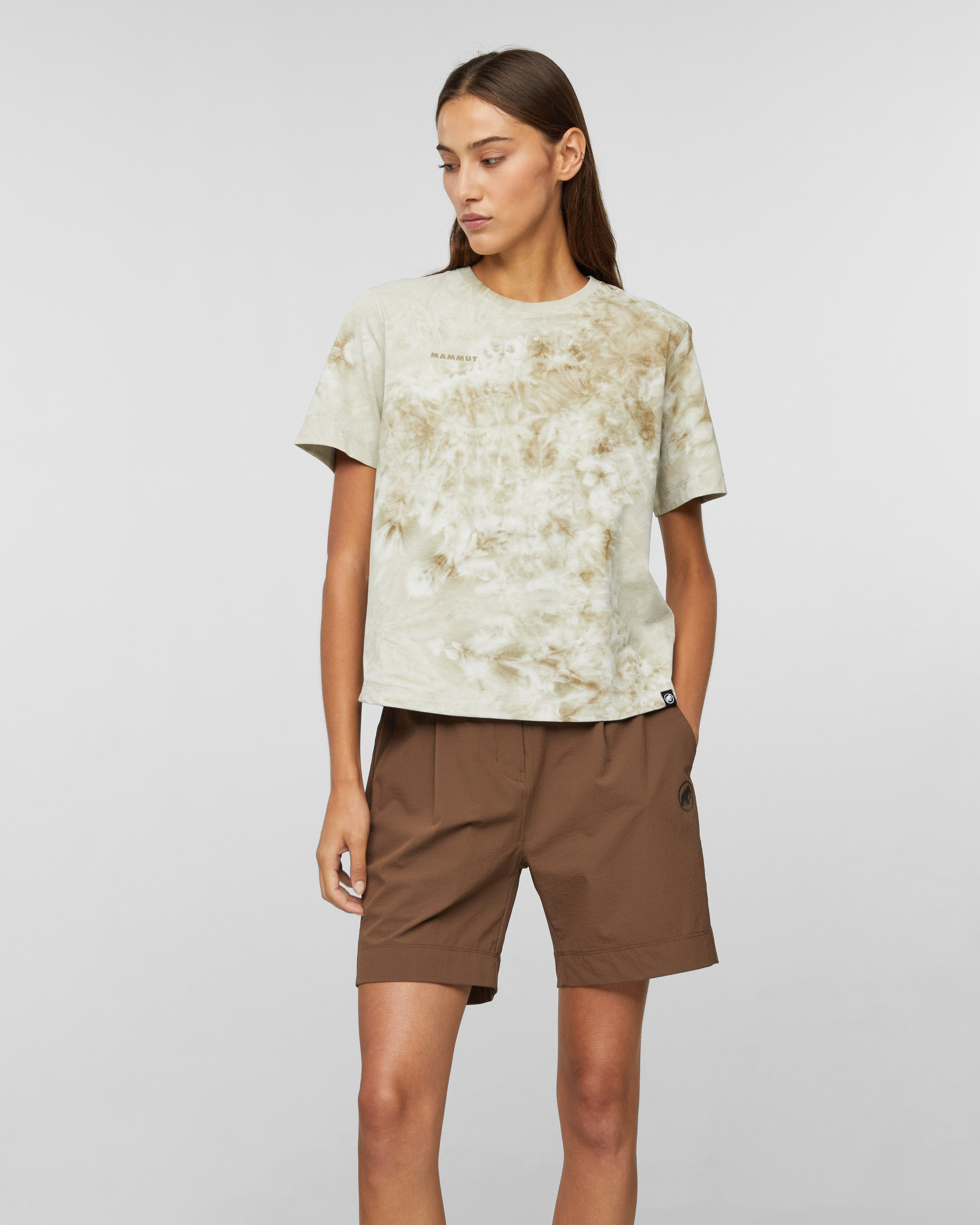 Mammut Valley T-Shirt Women Tye-Dye, creas khaki - Creas khaki - Model front view