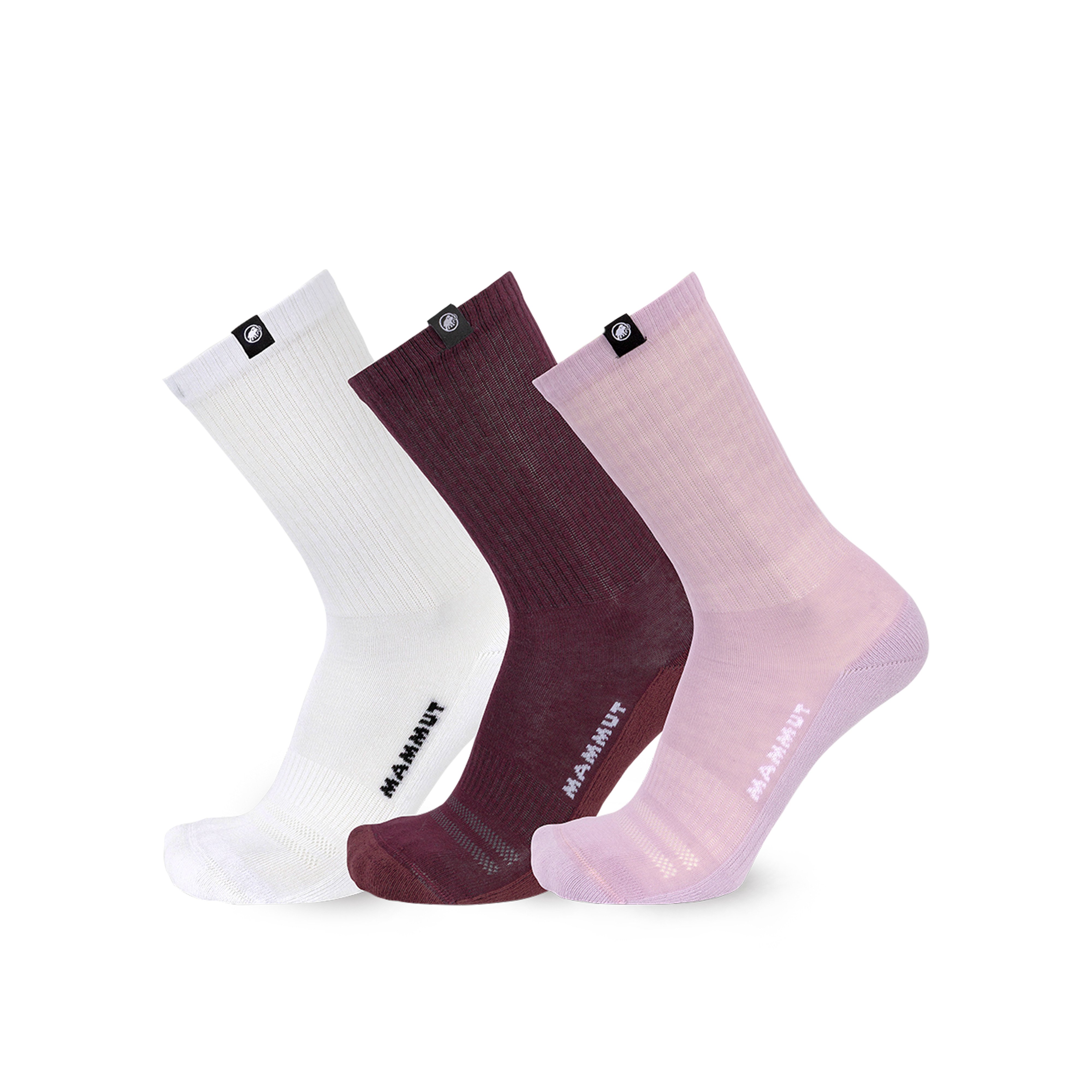 Mammut Everyday Crew Socks 3 Pack - Black/White/Black-white-strata/1340/White-vin-alpine calamint/White-vin-black/White-nebla-black - Thumbnail