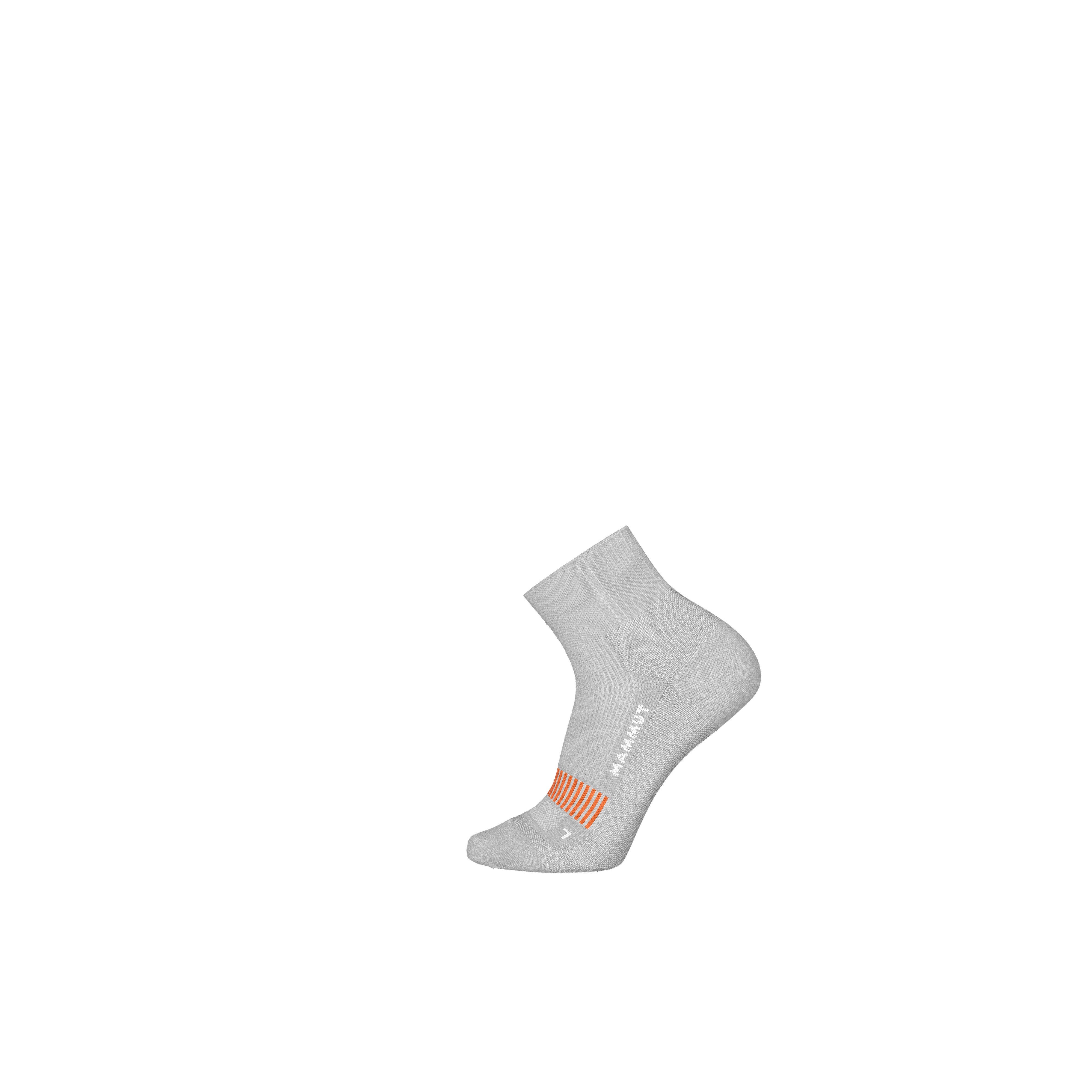 Mammut Hiking Full Cushion Quarter Socks - Black-white/Alloy-tangerine-white/00835/Marsh-white - Thumbnail