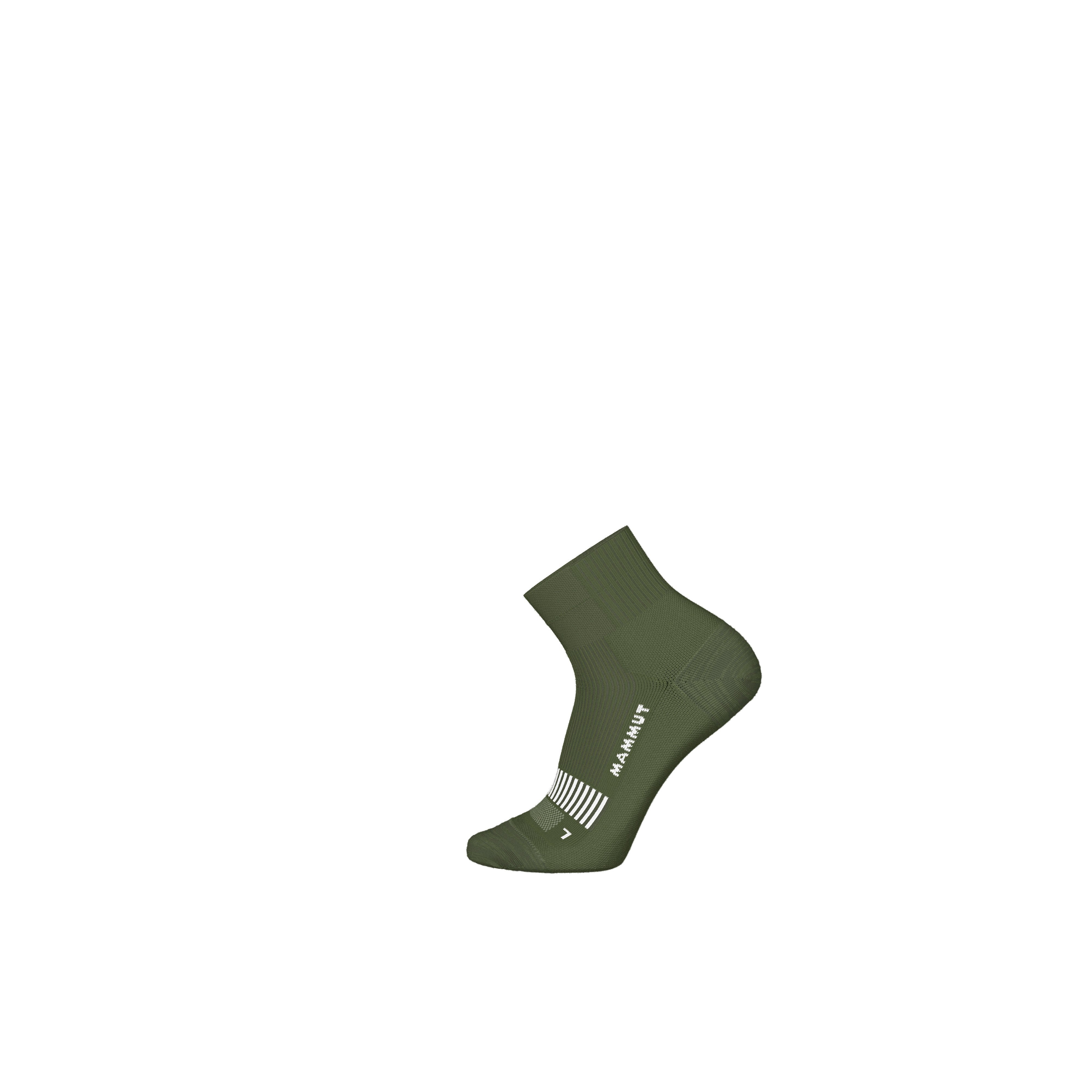 Mammut Hiking Full Cushion Quarter Socks - Black-white/Alloy-tangerine-white/00835/Marsh-white - Thumbnail