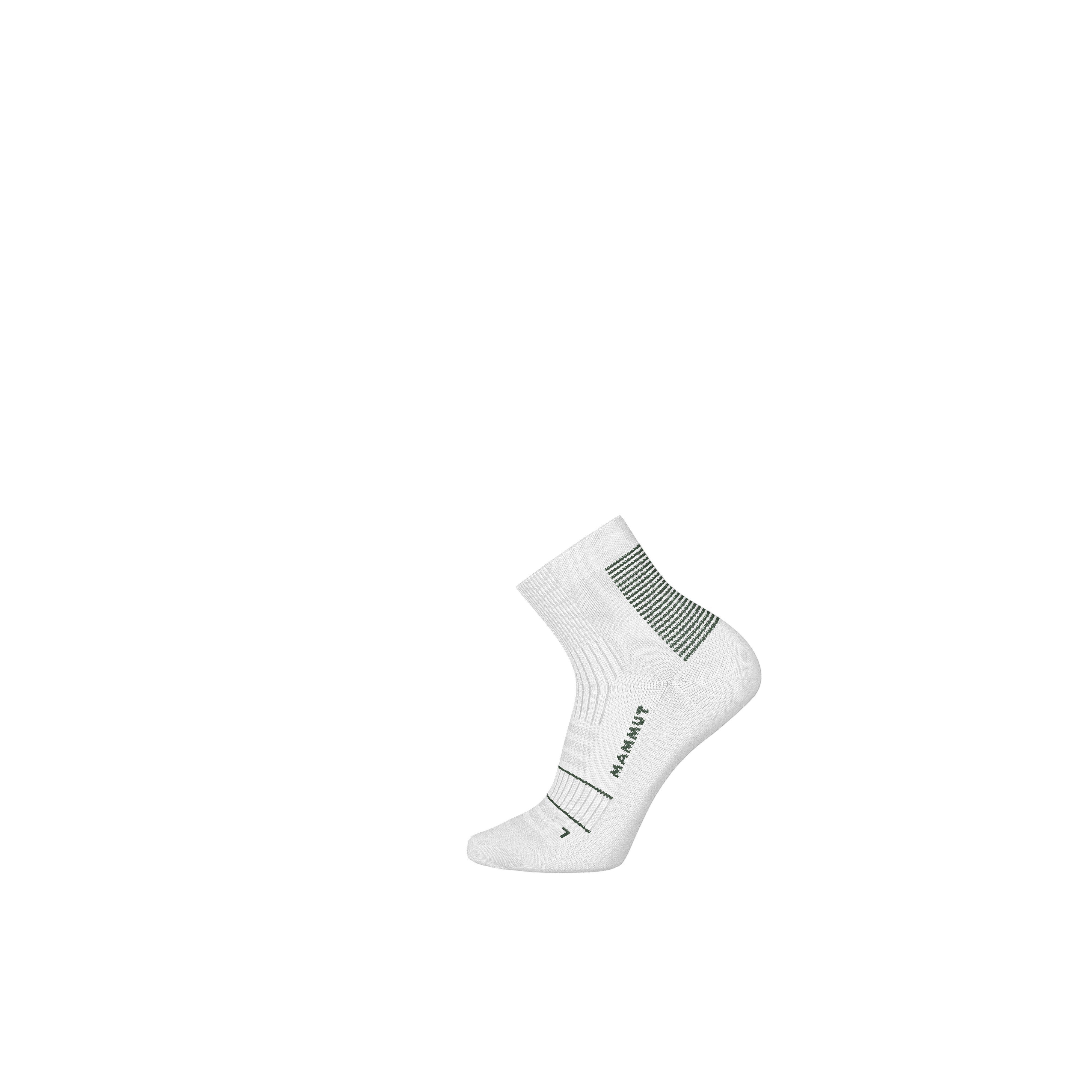 Mammut Trail Running Targeted Cushion Quarter Socks - Black-white/Alloy-mammut red/White-jade/9239/18707/40333/50649 - Thumbnail