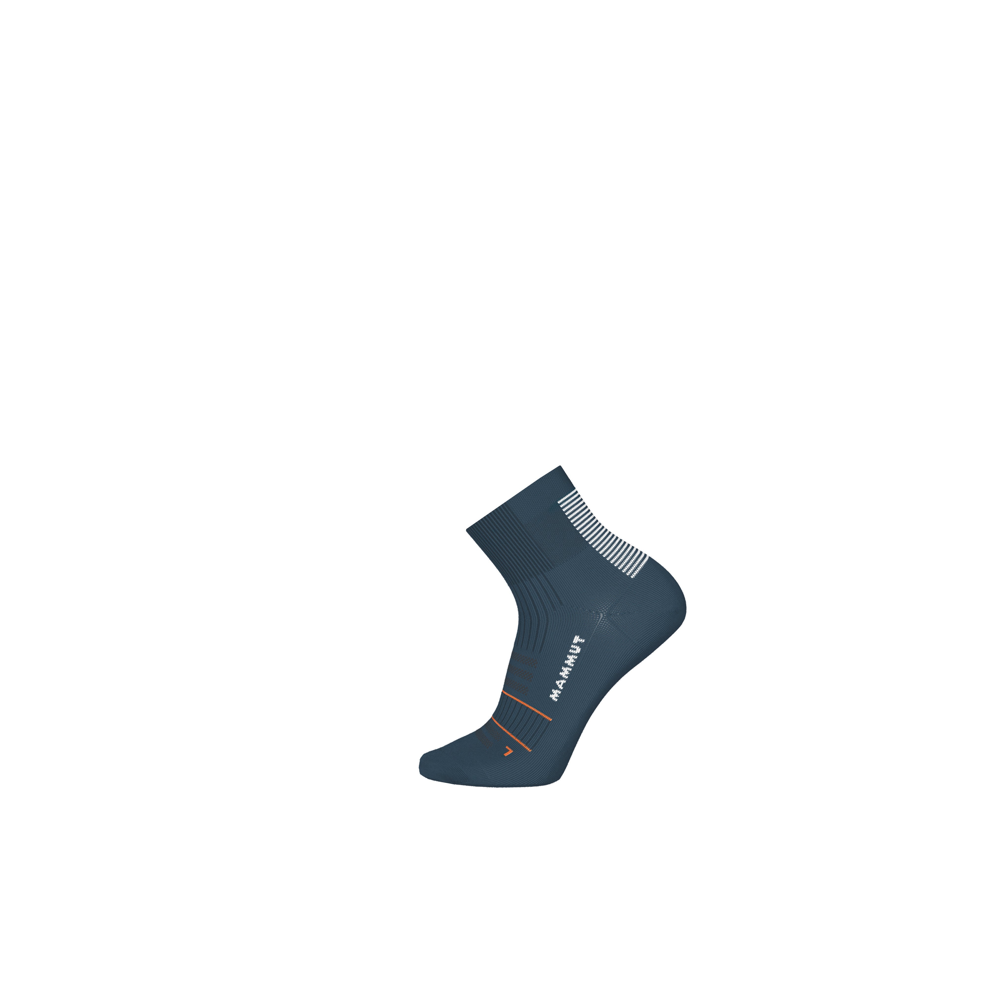 Mammut Trail Running Targeted Cushion Quarter Socks - Black-white/Alloy-mammut red/White-jade/9239/18707/40333/50649 - Thumbnail