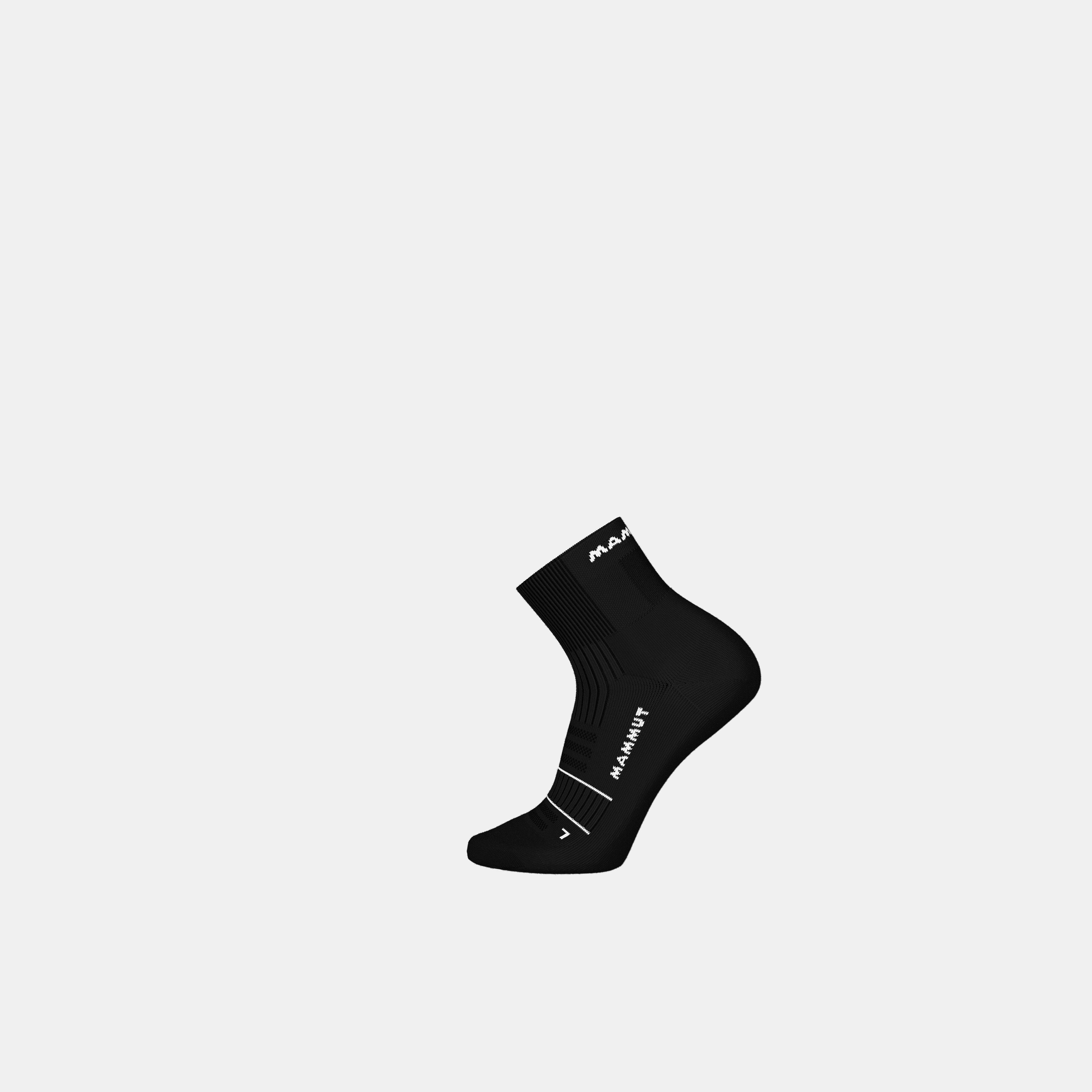 Mammut Trail Running Targeted Cushion Quarter Socks, black-white - Black-white