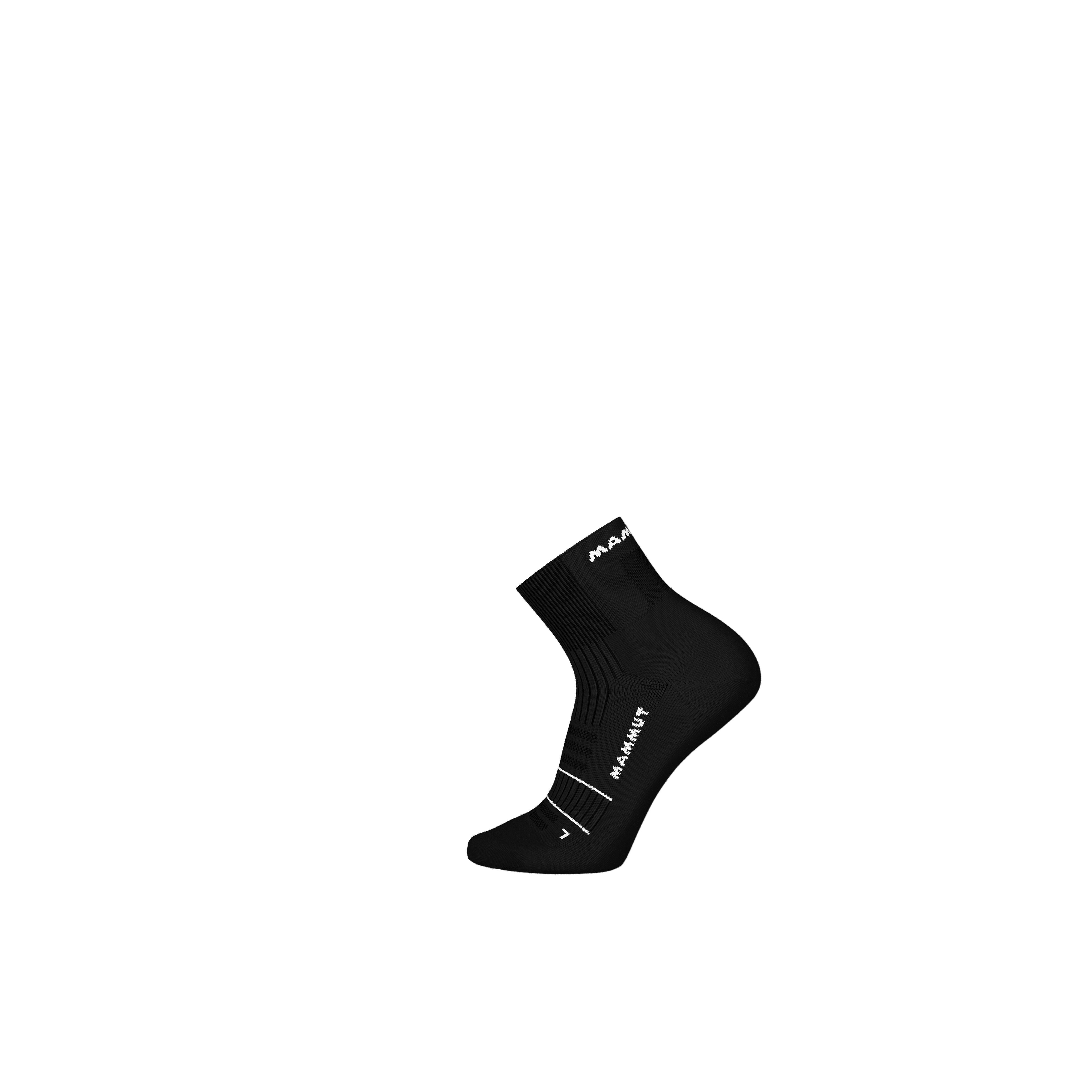 Mammut Trail Running Targeted Cushion Quarter Socks, black-white - Black-white - Thumbnail