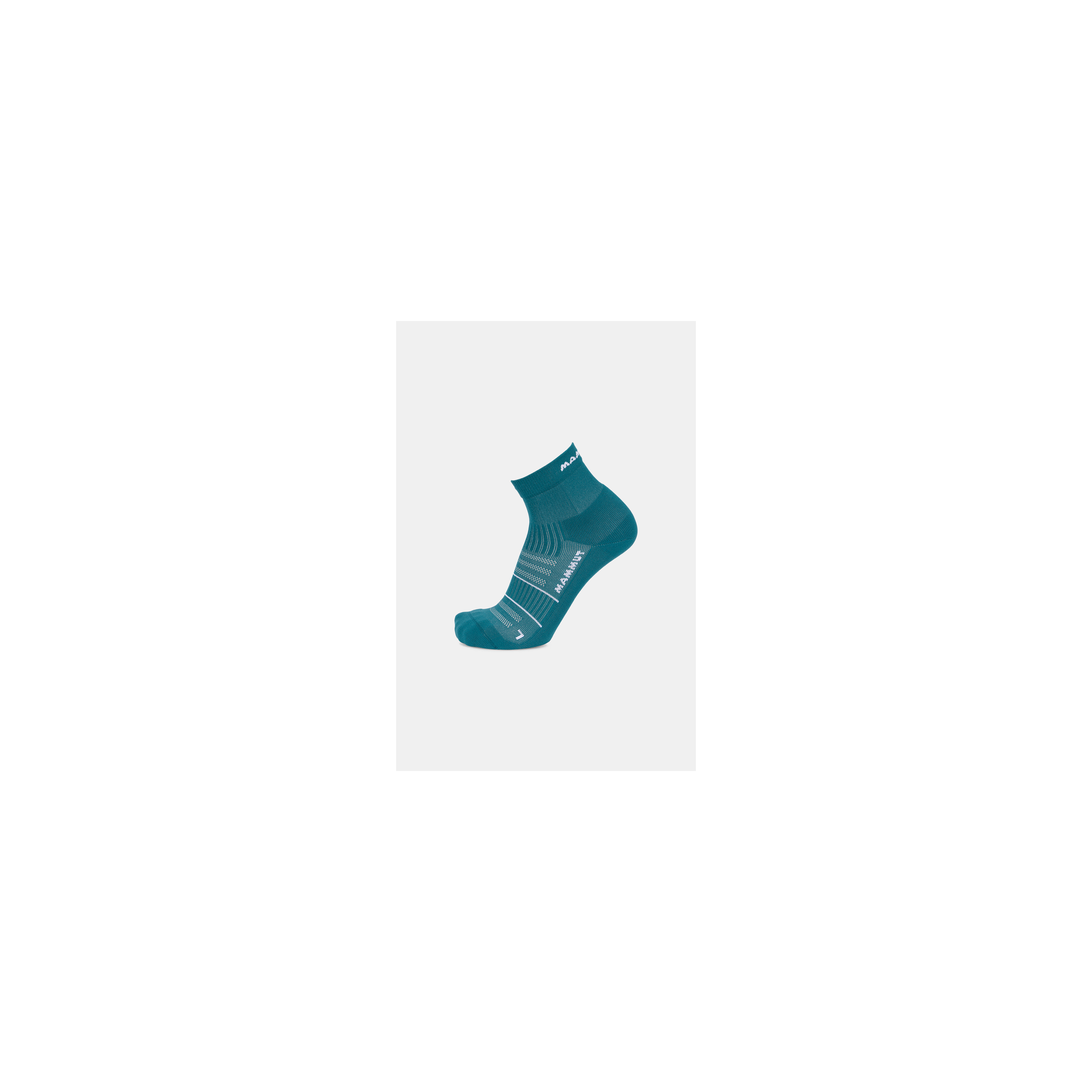 Mammut Trail Running Targeted Cushion Quarter Socks, white-deep teal - White-deep teal - Thumbnail