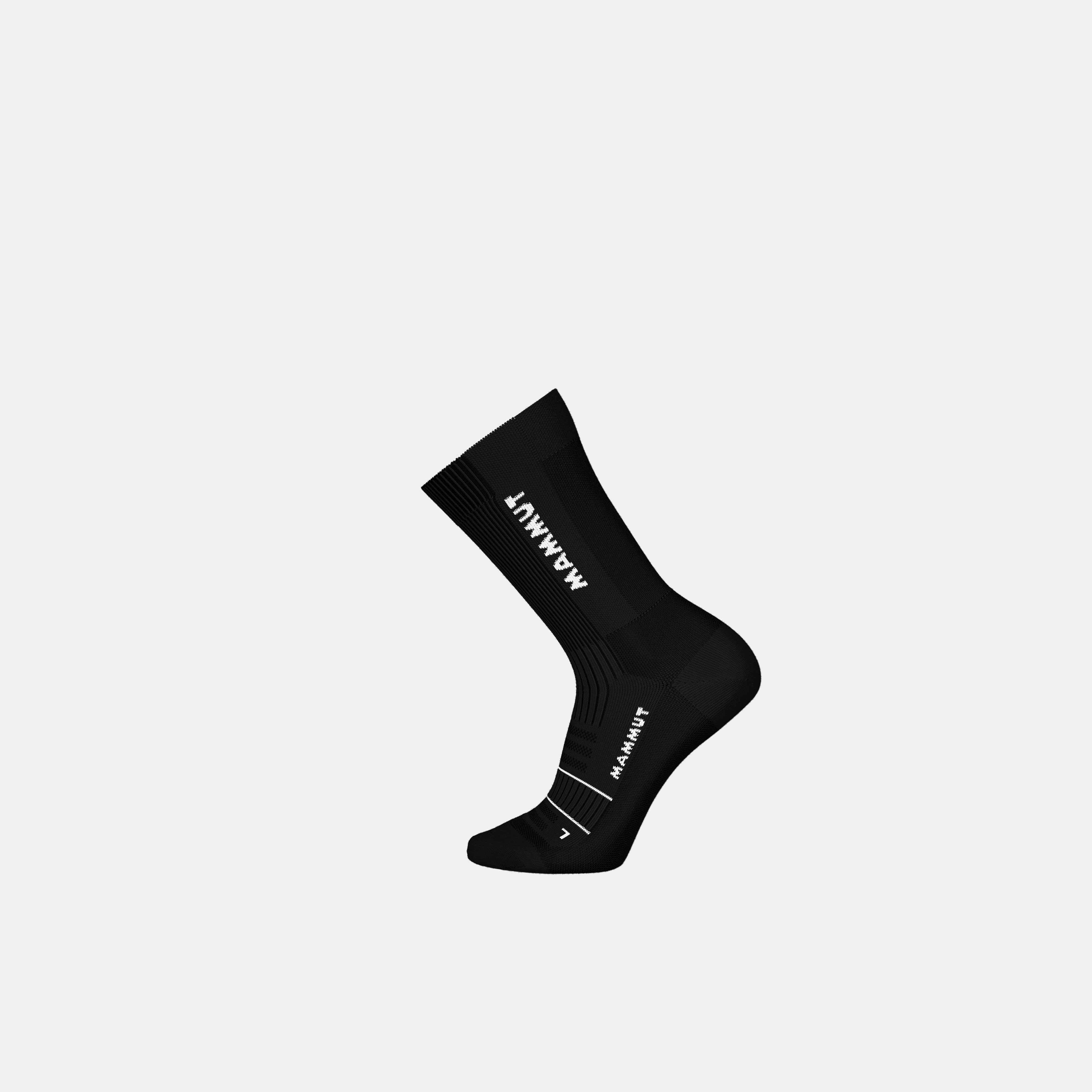 Mammut Trail Running Targeted Cushion Crew Socks, black-white - Black-white