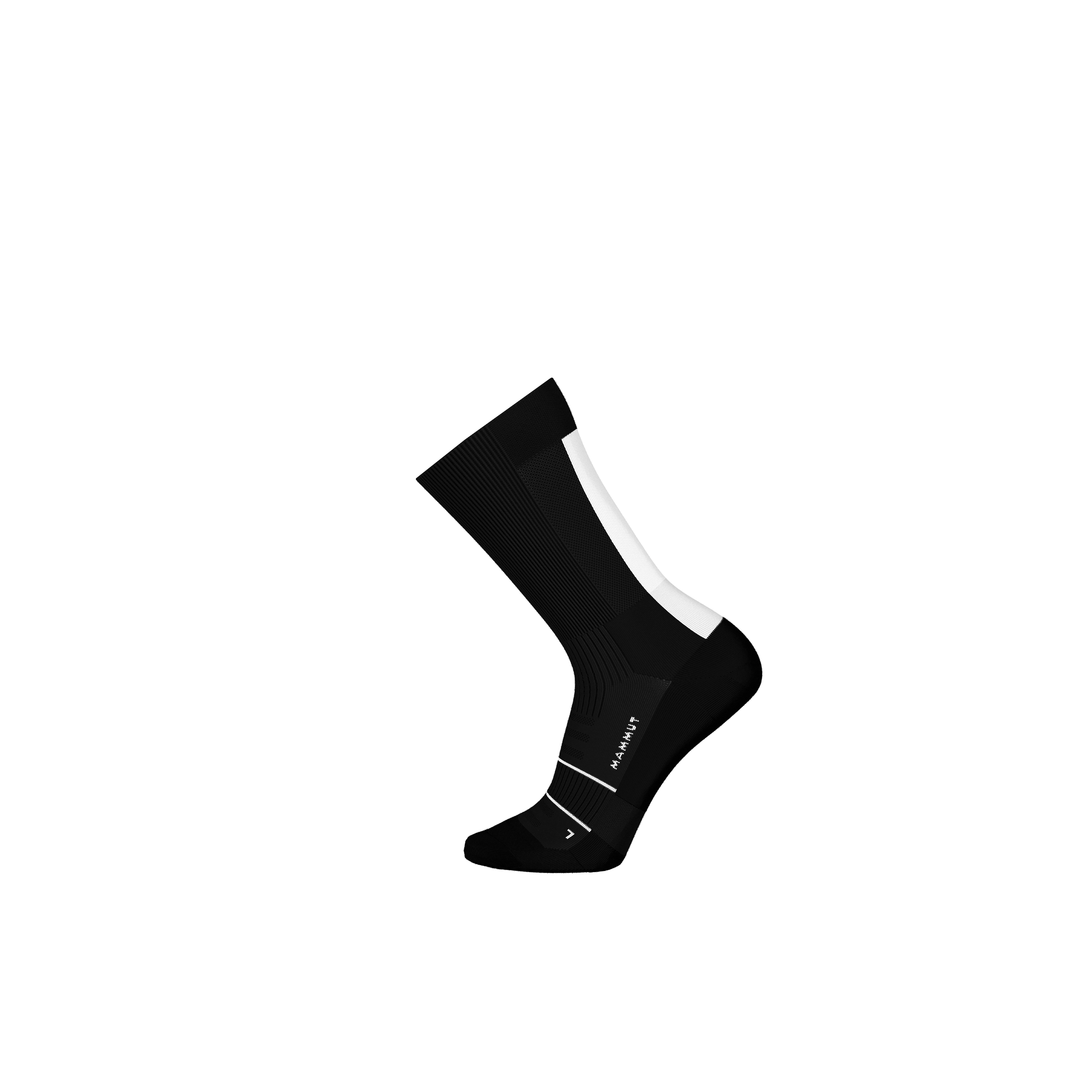 Trail Running Lightweight Merino Crew Socks, black-white thumbnail