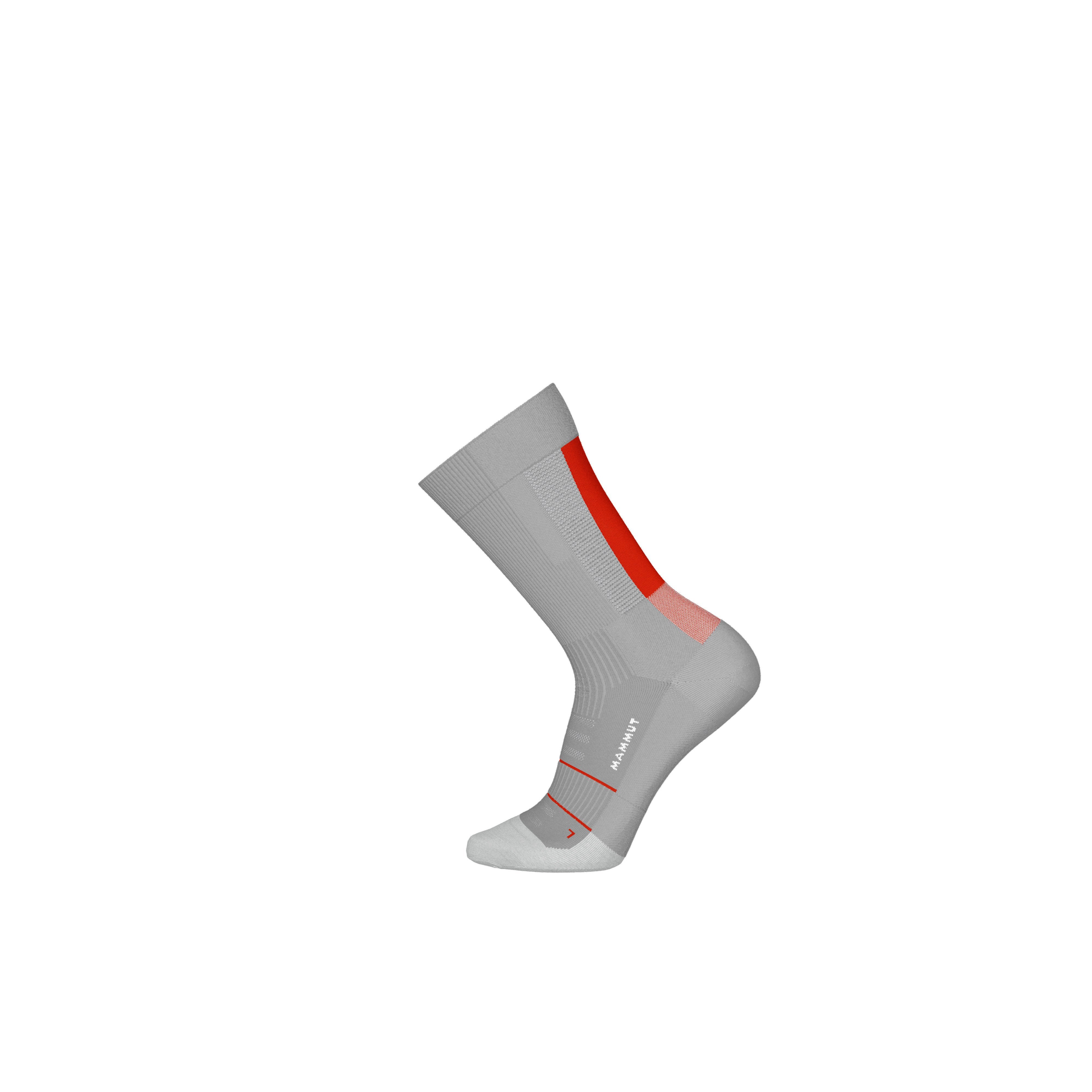 Mammut Trail Running Lightweight Merino Crew Socks - Black-white/Alloy-mammut red/White-jade/9239/18707/50649 - Thumbnail