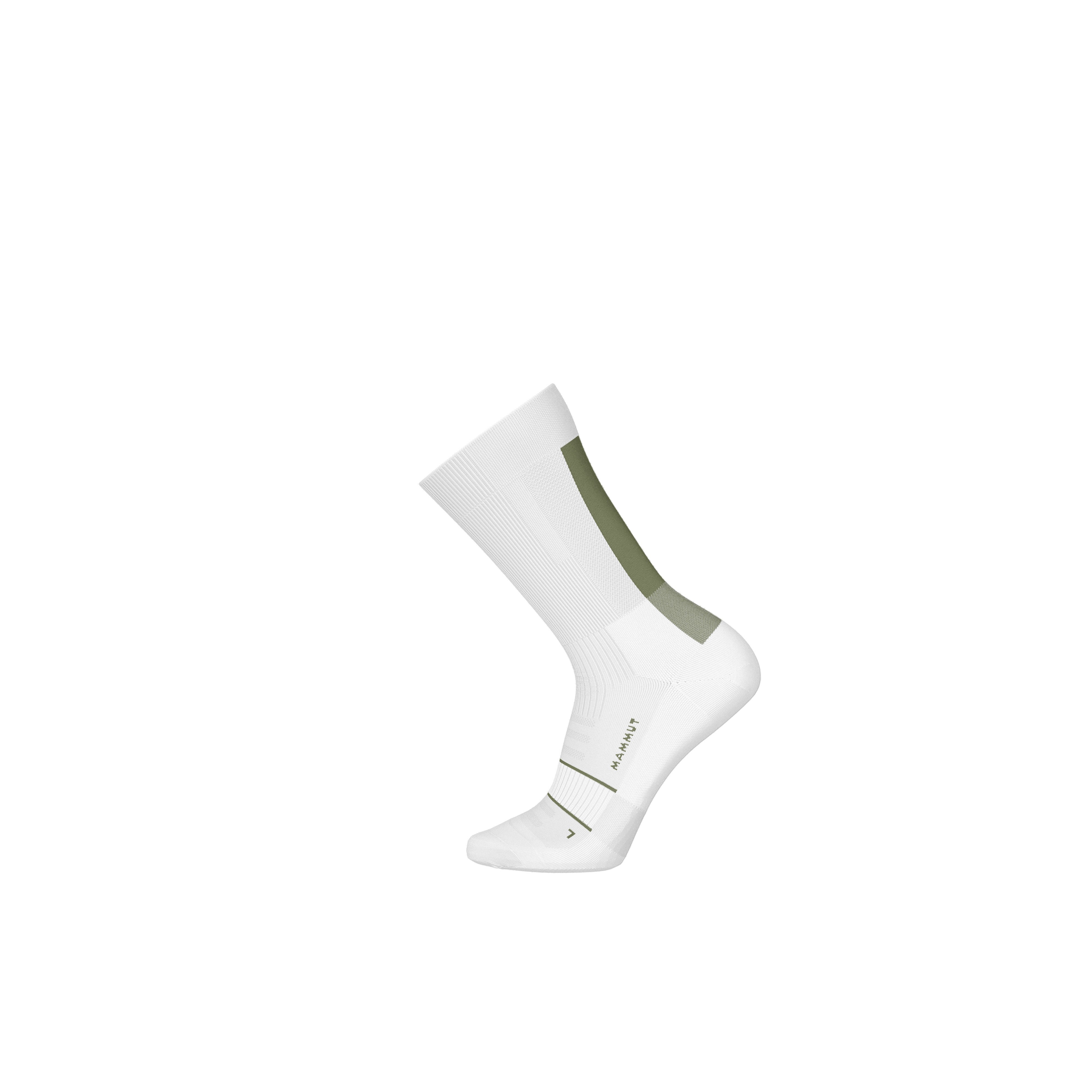 Mammut Trail Running Lightweight Merino Crew Socks - Black-white/Alloy-mammut red/White-jade/9239/18707/50649 - Thumbnail