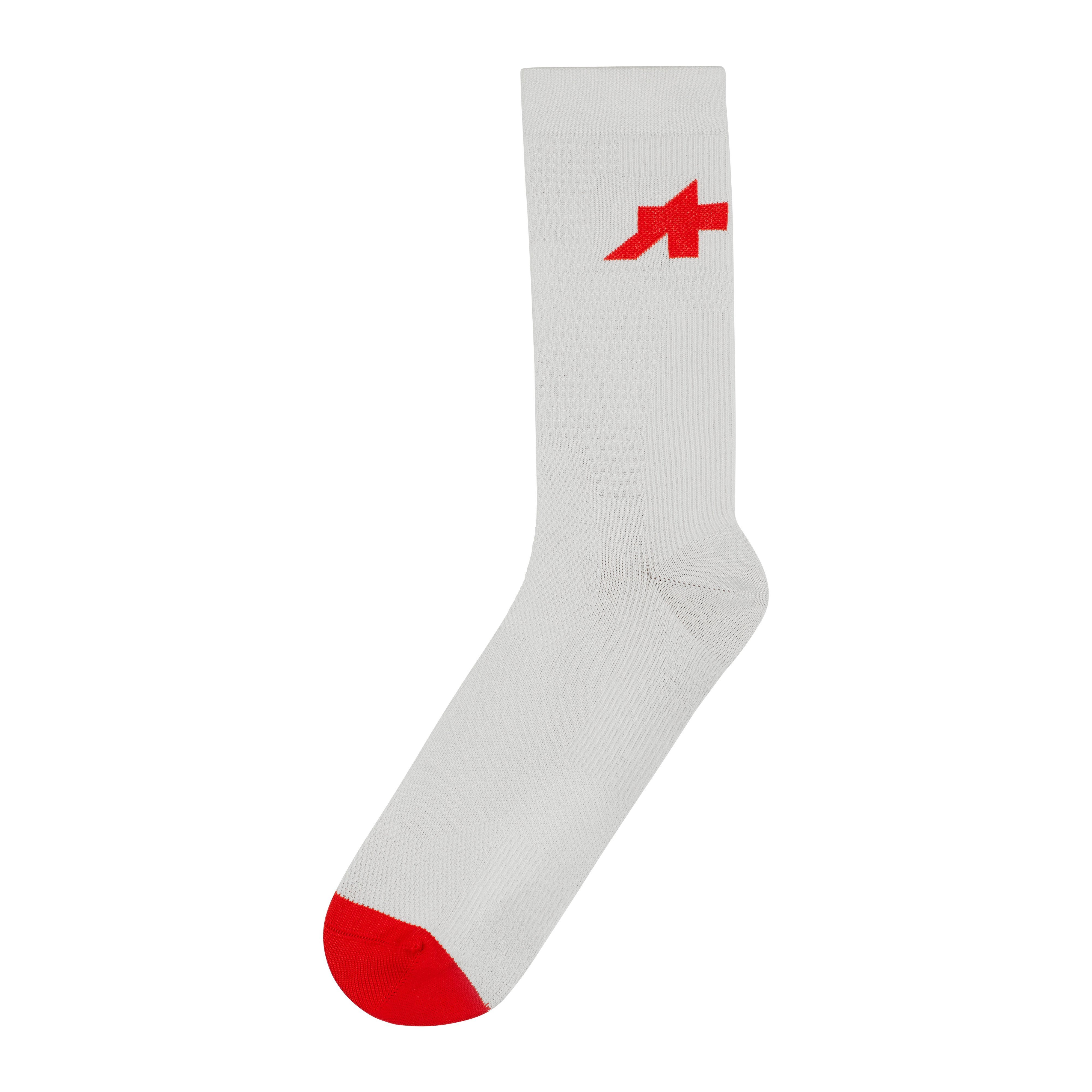 Mammut Assos x Mammut Gravel Socks Summer - White-red - Thumbnail
