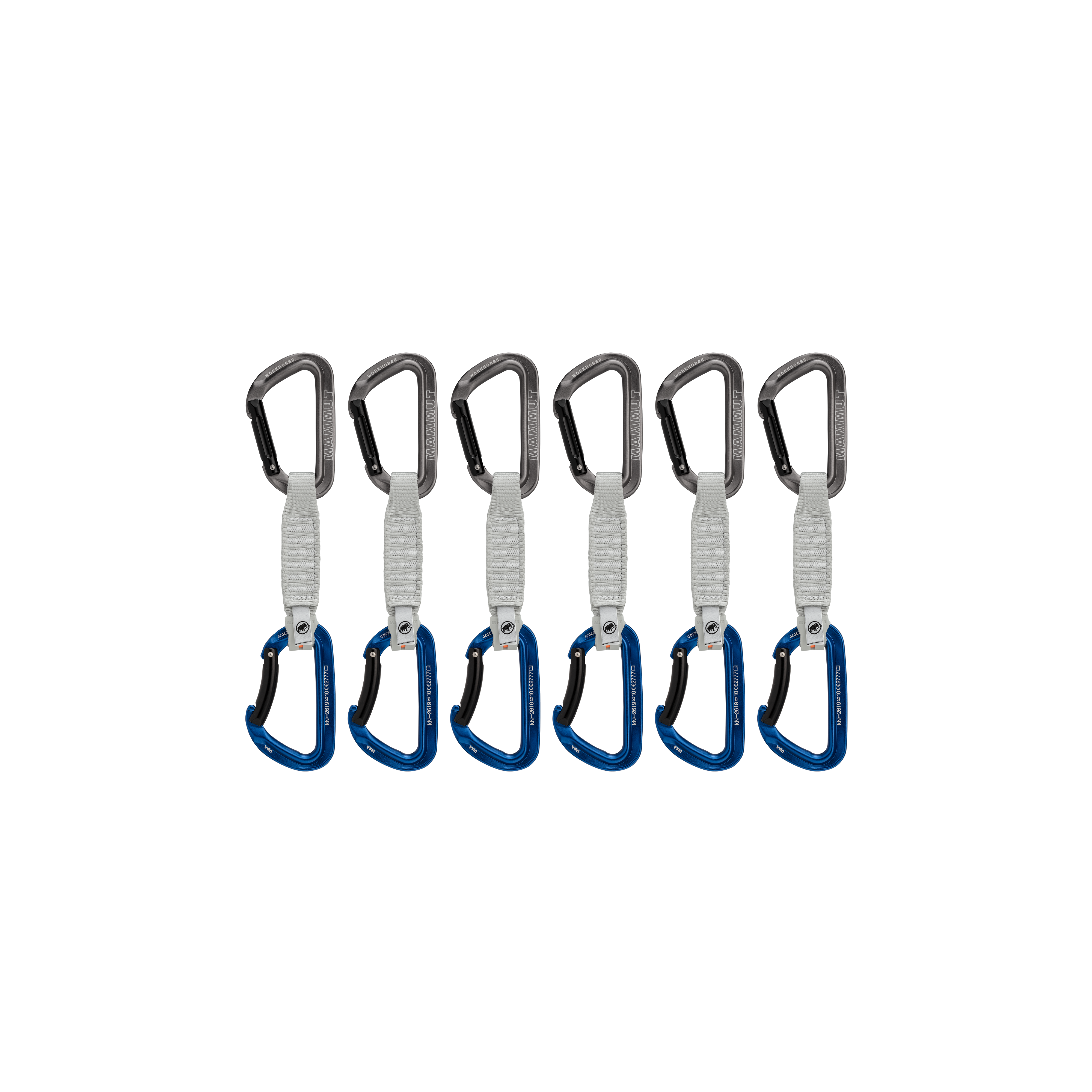 Workhorse Keylock 12 cm 6-Pack Quickdraws - grey-blue, 12 cm thumbnail