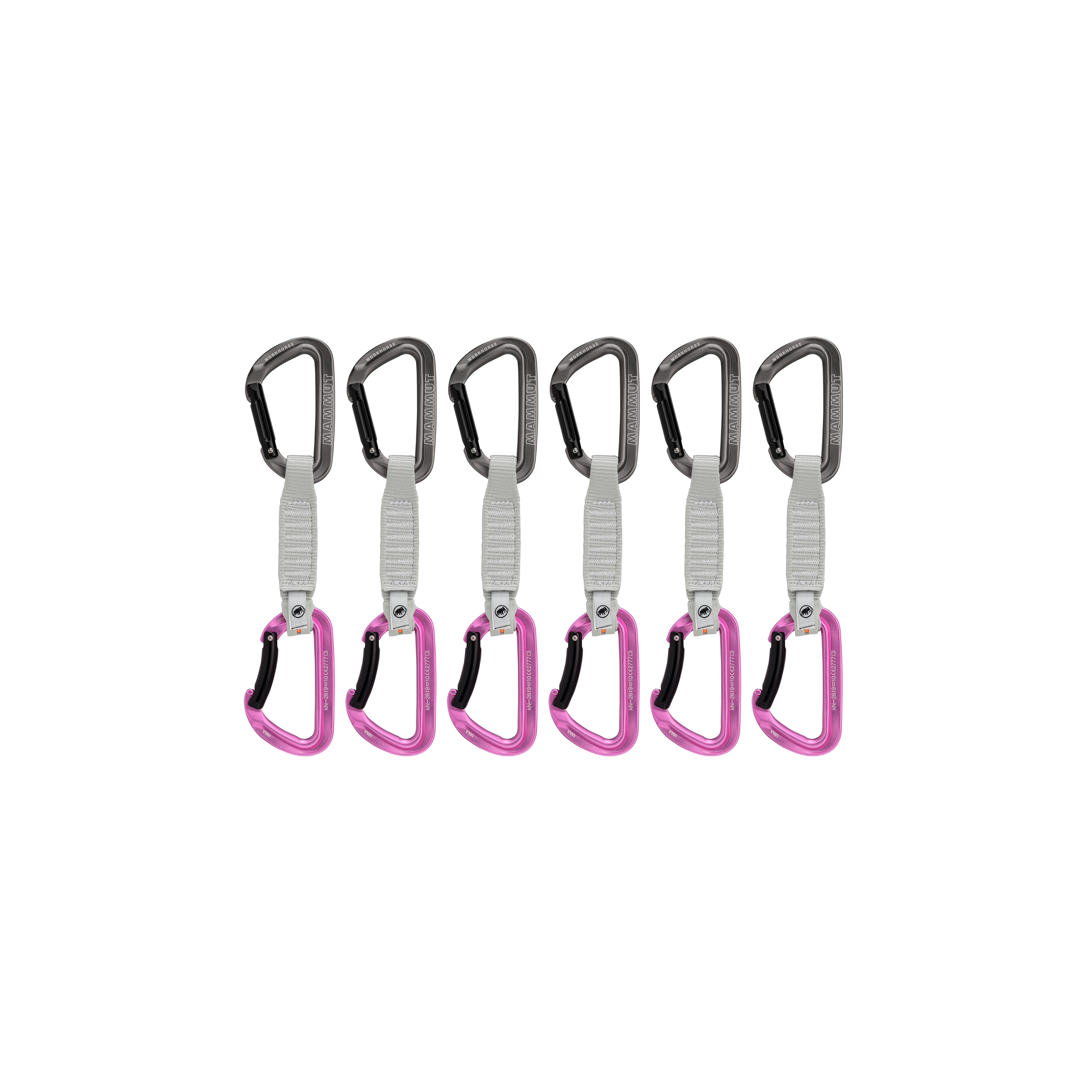 Workhorse Keylock 12 cm 6-Pack Quickdraws - grey-pink, 12 cm thumbnail