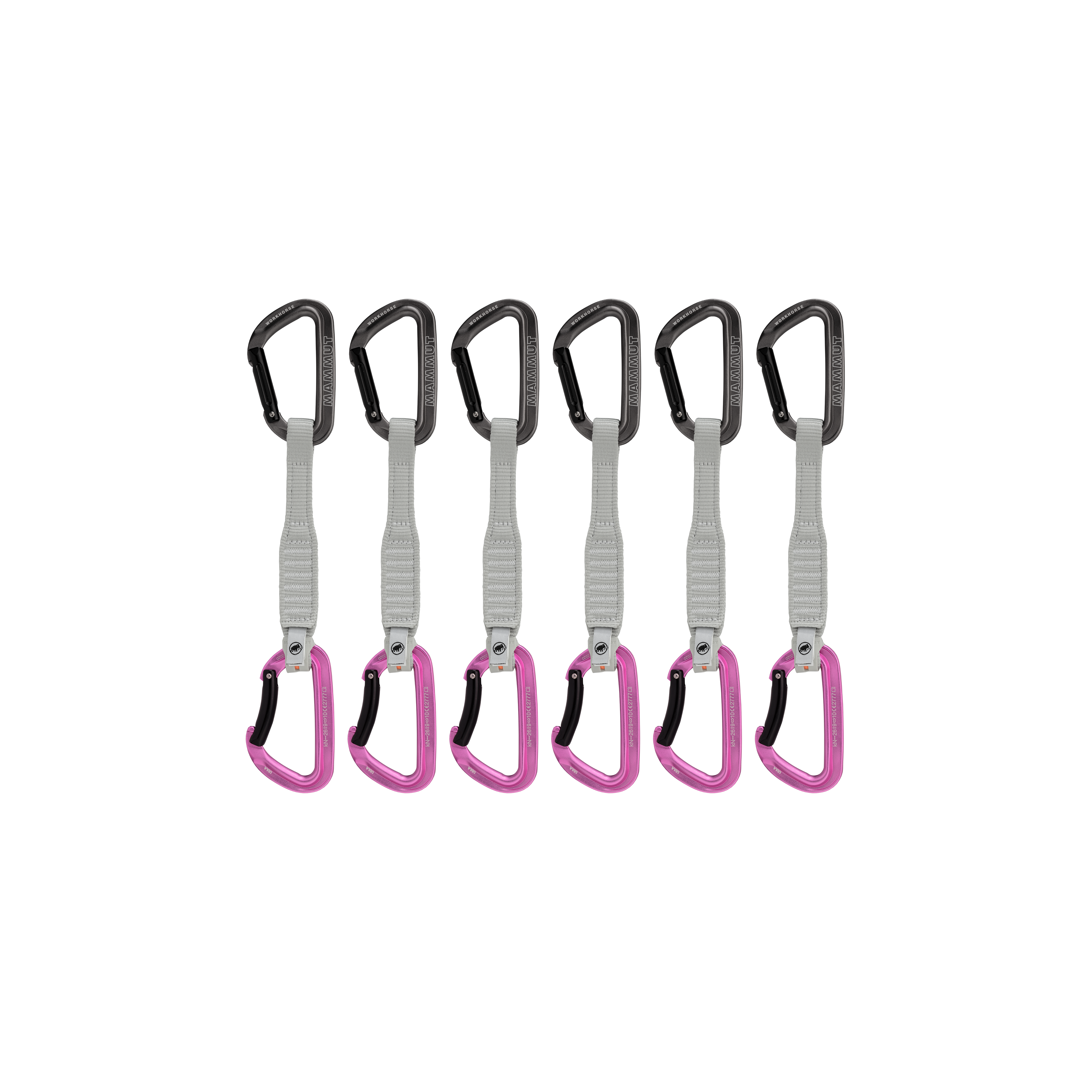 Workhorse Keylock 17 cm 6-Pack Quickdraws, grey-pink thumbnail