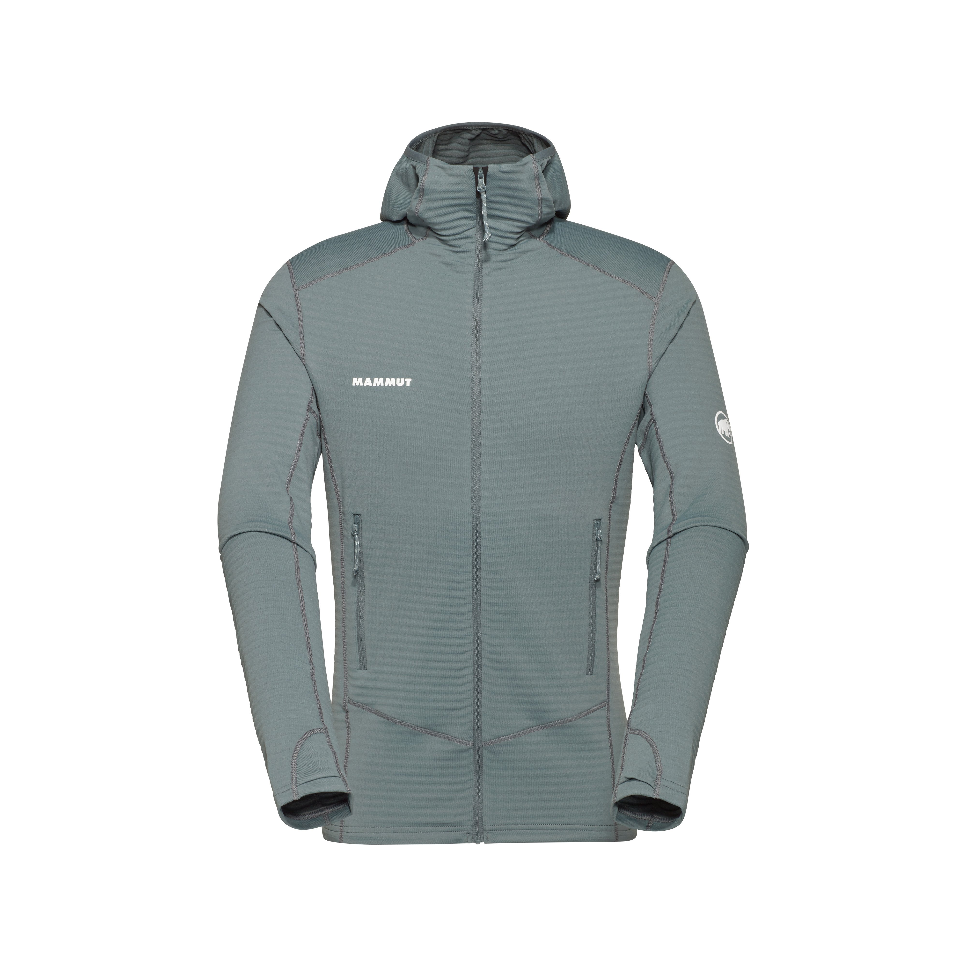 Mammut Men's Grey Versatile Hooded Mid-Layer Medium