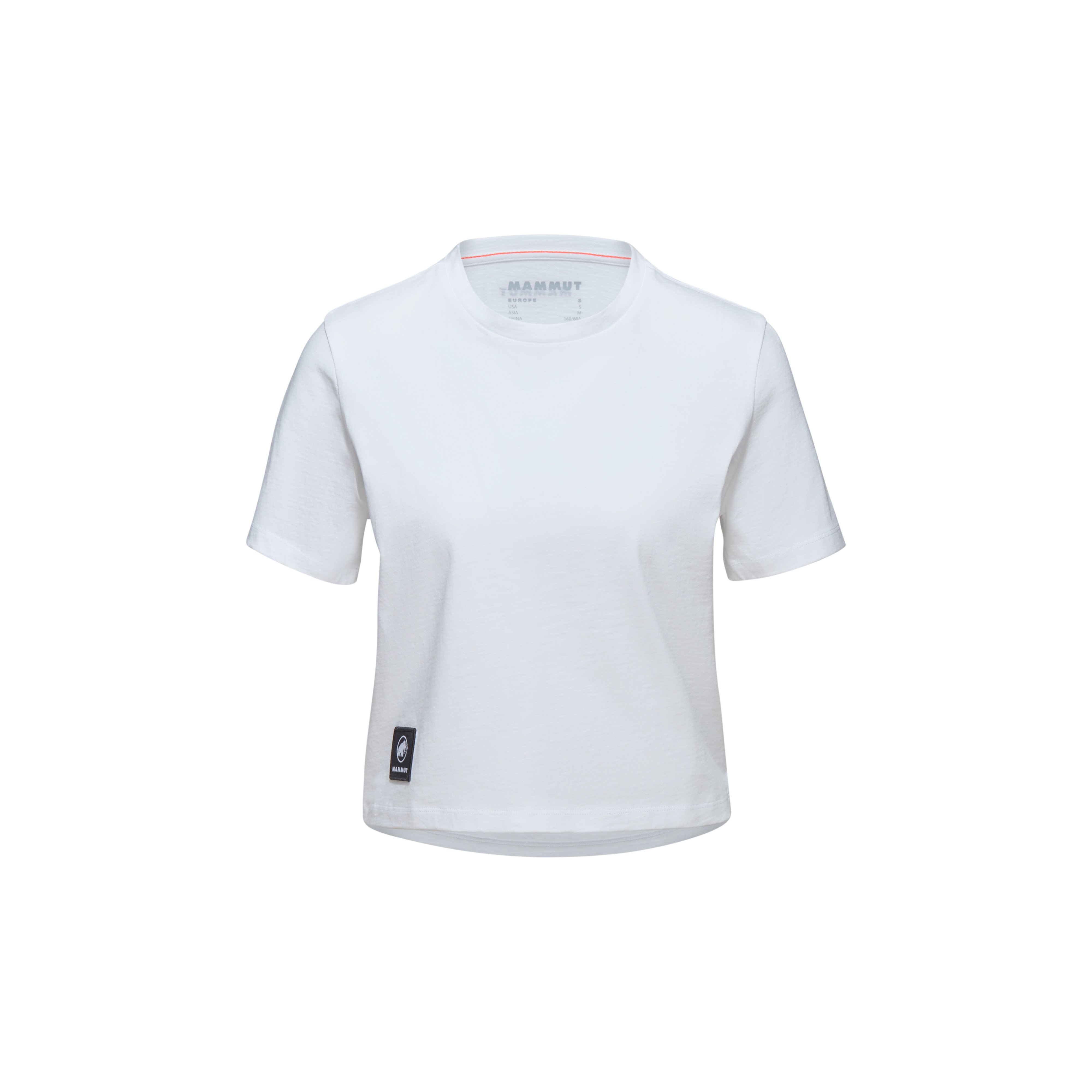Mammut Women's White Casual, Sporty Cropped Tee Small