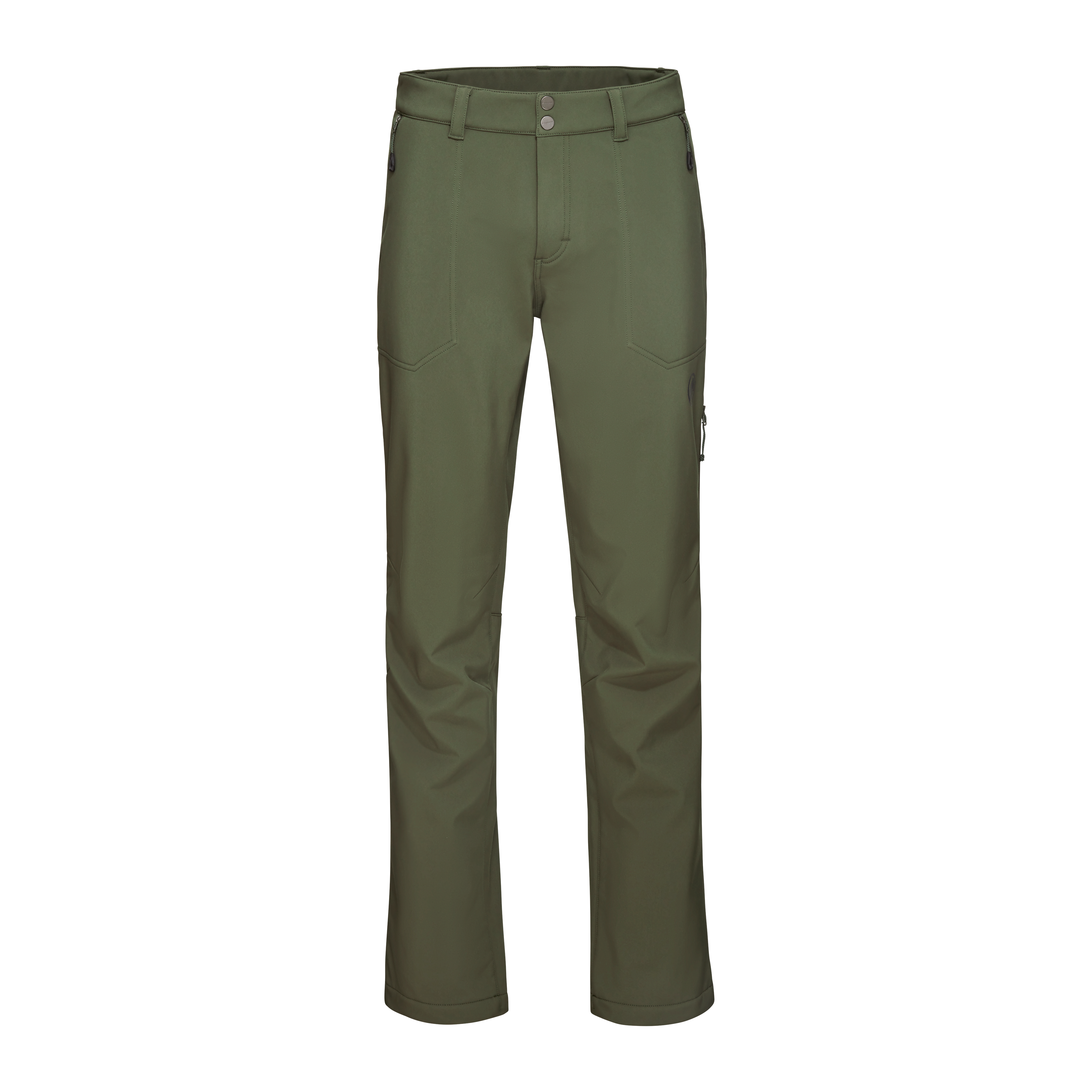 Mammut Men's Green Warm Soft Shell Hiking Pants With Fleece Lining Runbold Winter So Pants - Dark Marsh, Uk 32 L, Long