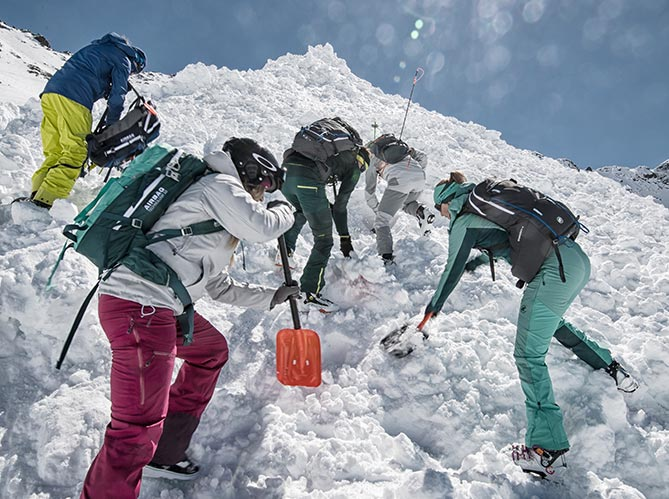 mountaineering snow shovel