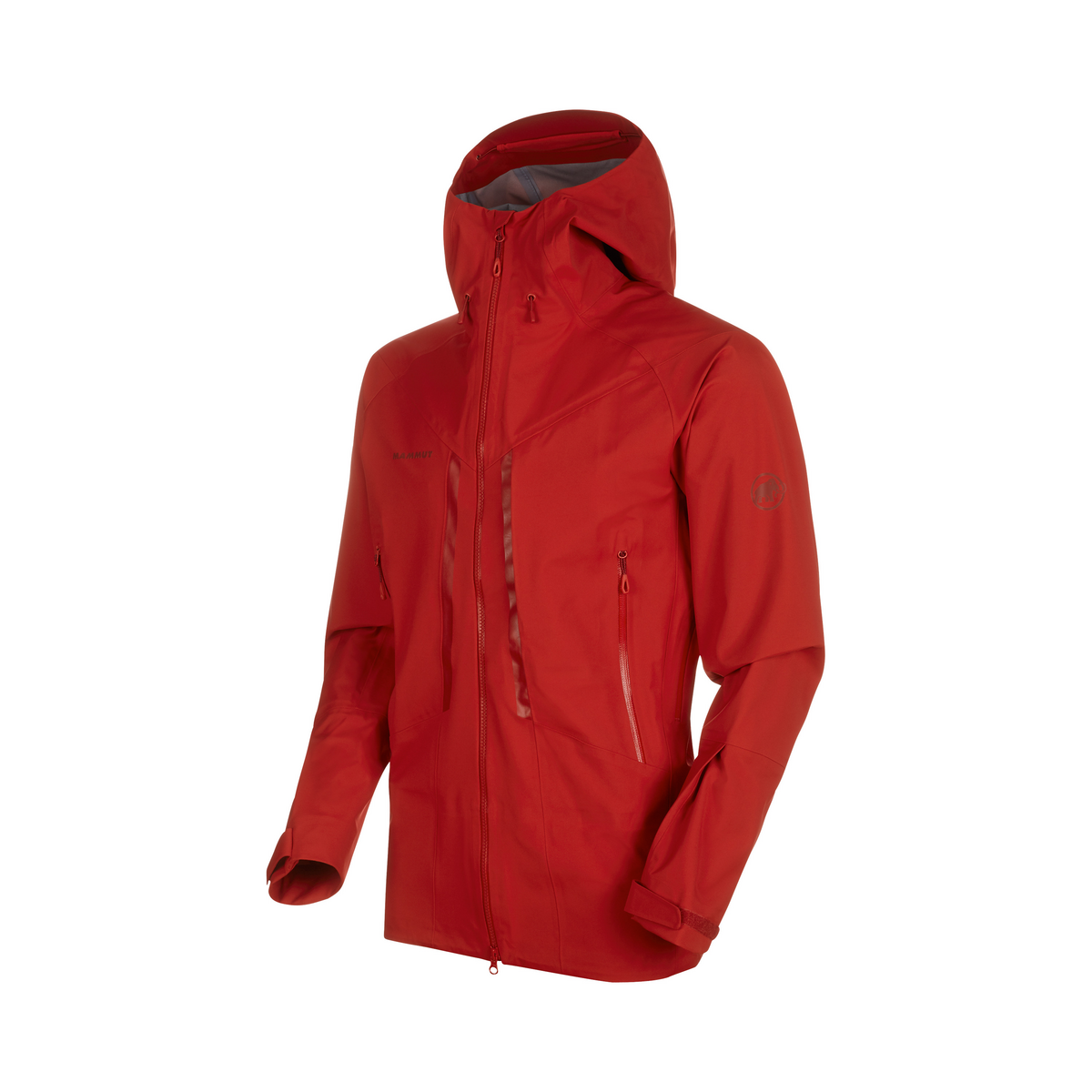 red hooded jacket men's